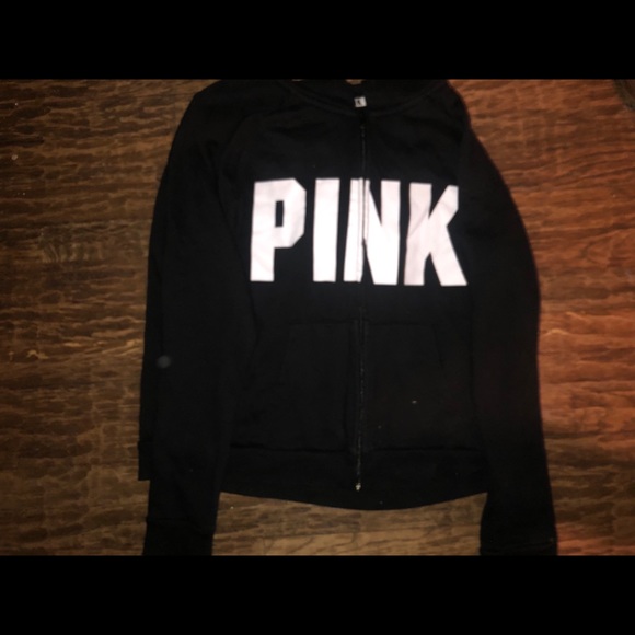 Black PINK VS Zip Up Jacket W/ Hoodie - Picture 1 of 5